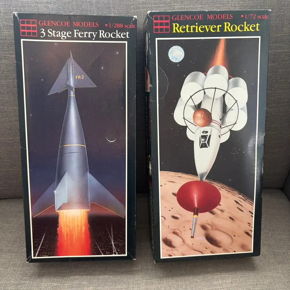 Glencoe Models Vintage LOT Of 2 Retriever Rocket, Three Stage Ferry Rocket Kits